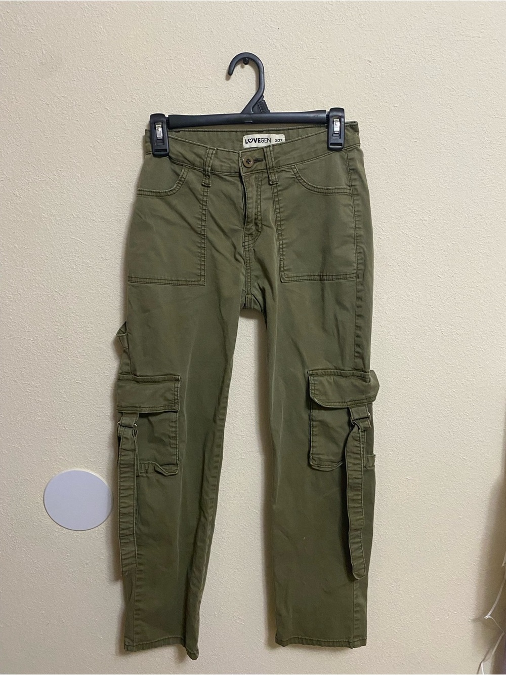 Olive Green Cargo Street Hip Indie Pants